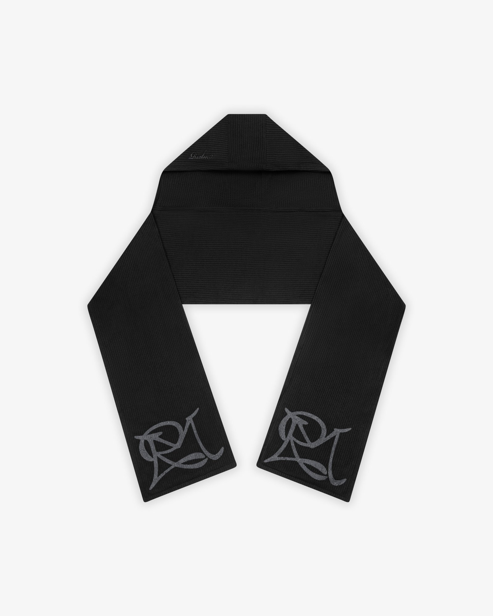 WAFFLE KNIT HOODED SCARF