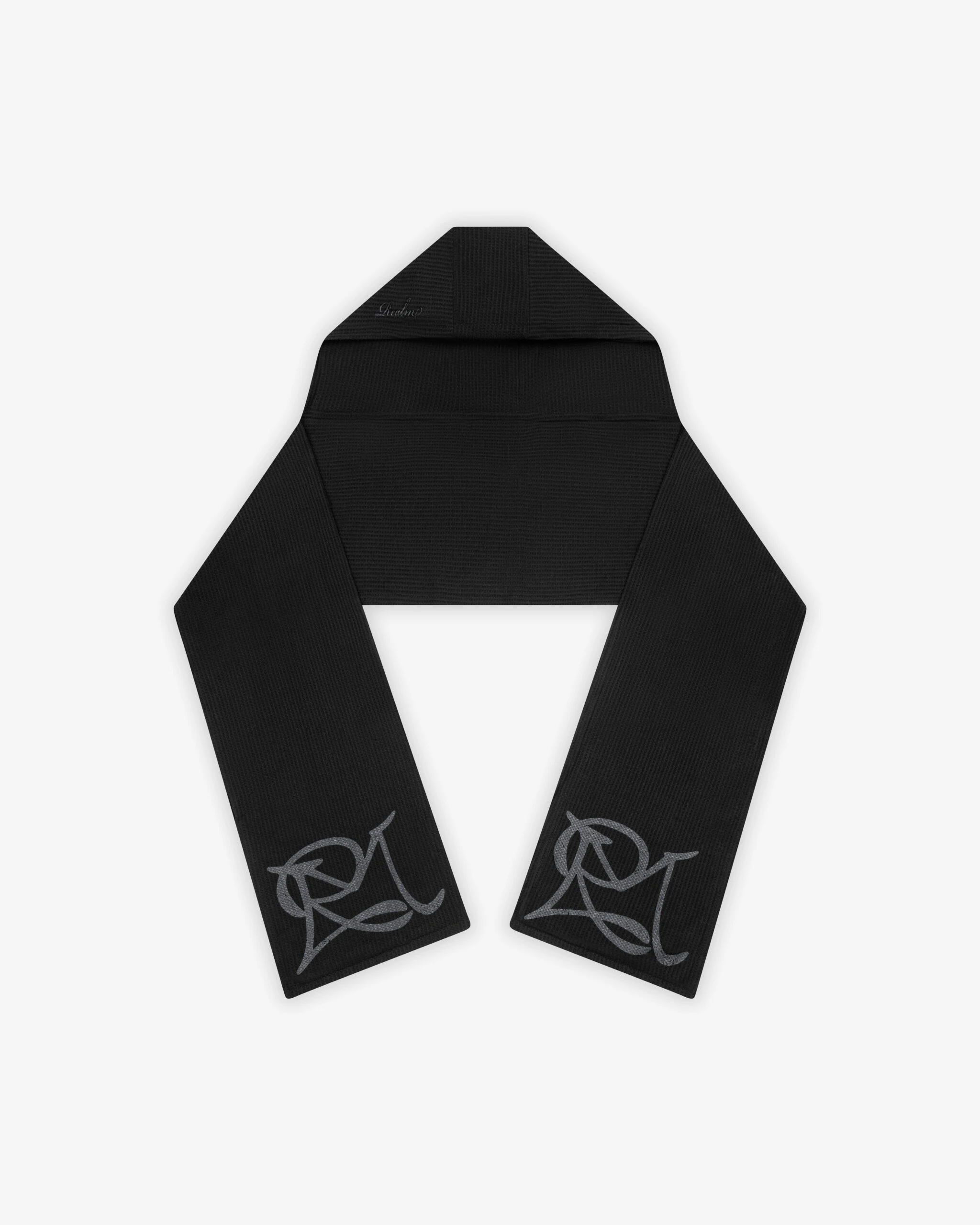 WAFFLE KNIT HOODED SCARF